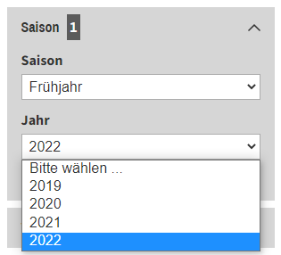 Vorschauen filtern Saison