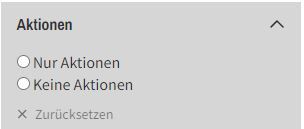 Filter Aktionen